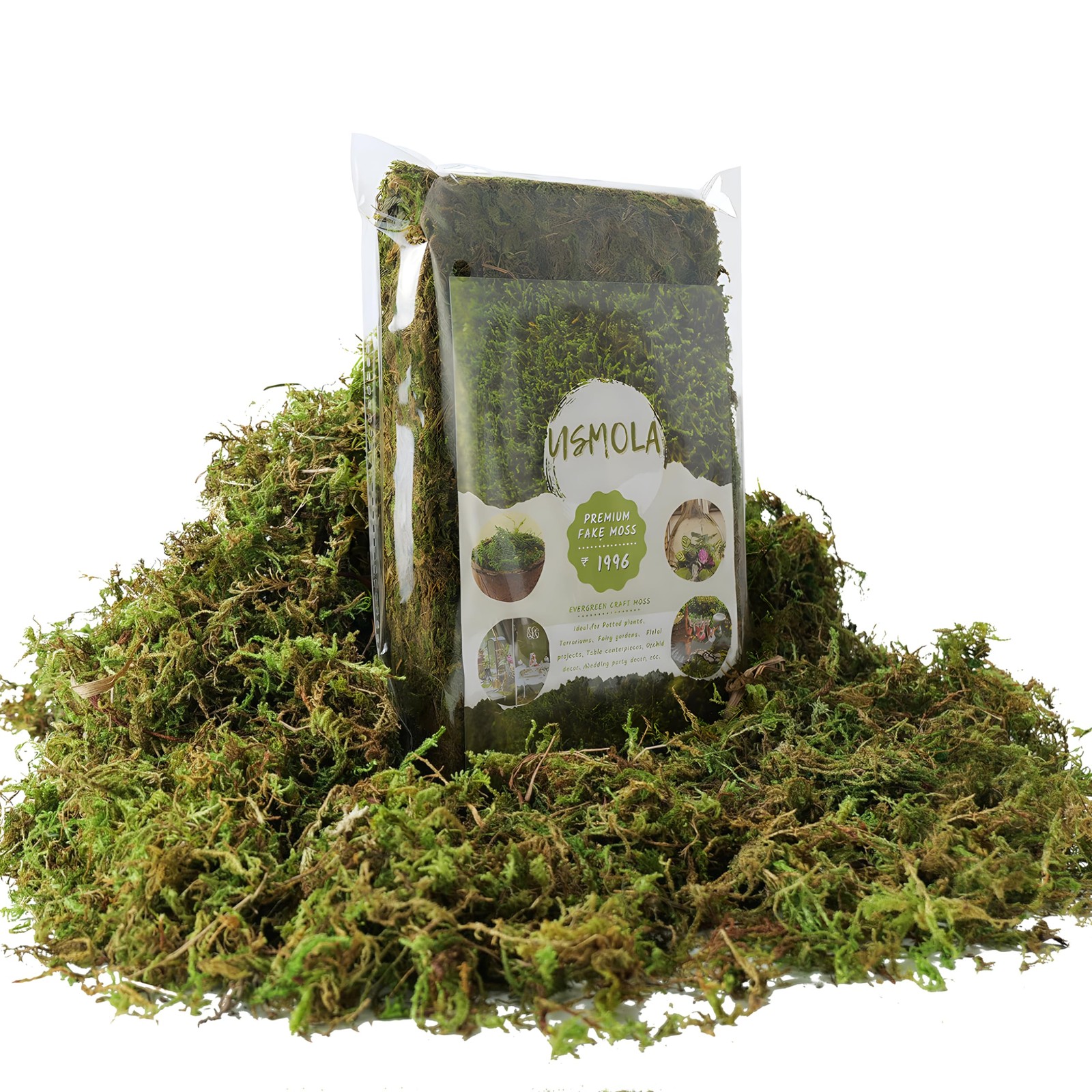 Fake Green Moss Potted Plants 4 oz Artificial DIY Crafts Faux Table Centerpieces