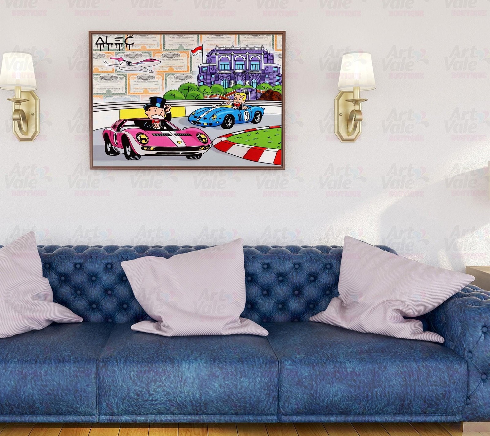Alec Monopoly Monaco Racing Canvas Wrap Wall Decor PosterWall Art Print