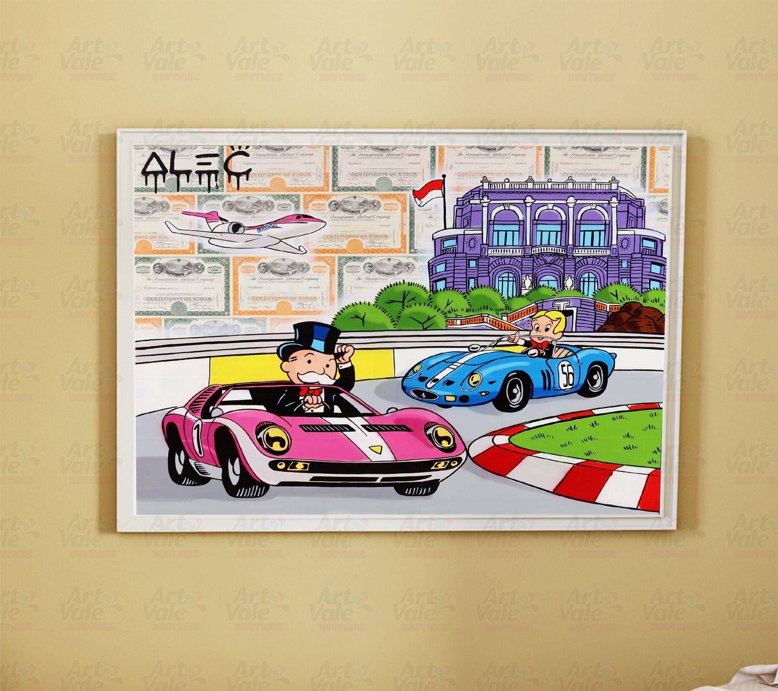 Alec Monopoly Monaco Racing Canvas Wrap Wall Decor PosterWall Art Print