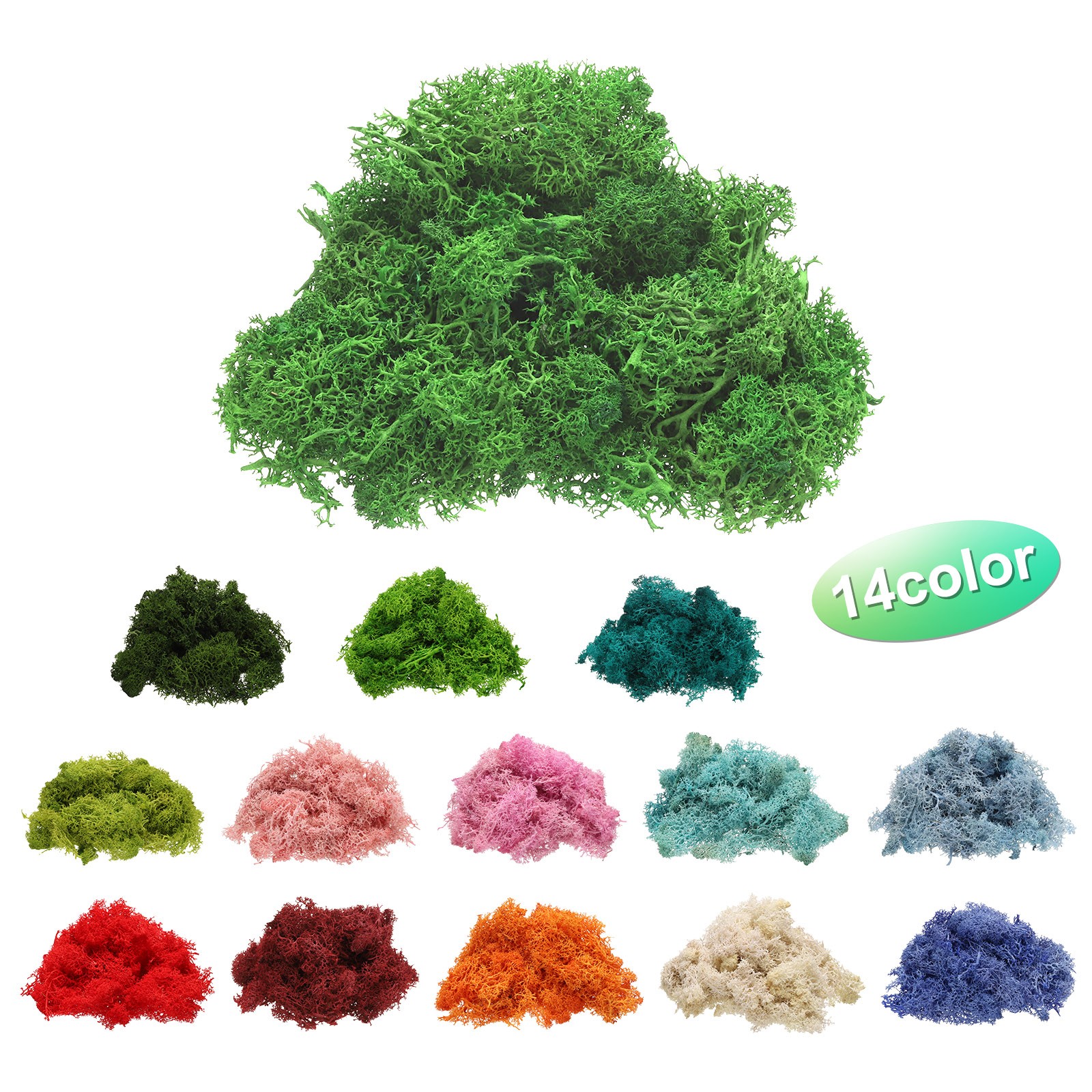 Preserved Reindeer Moss 4 OZ Fake Moss for Crafts Green,1pcs