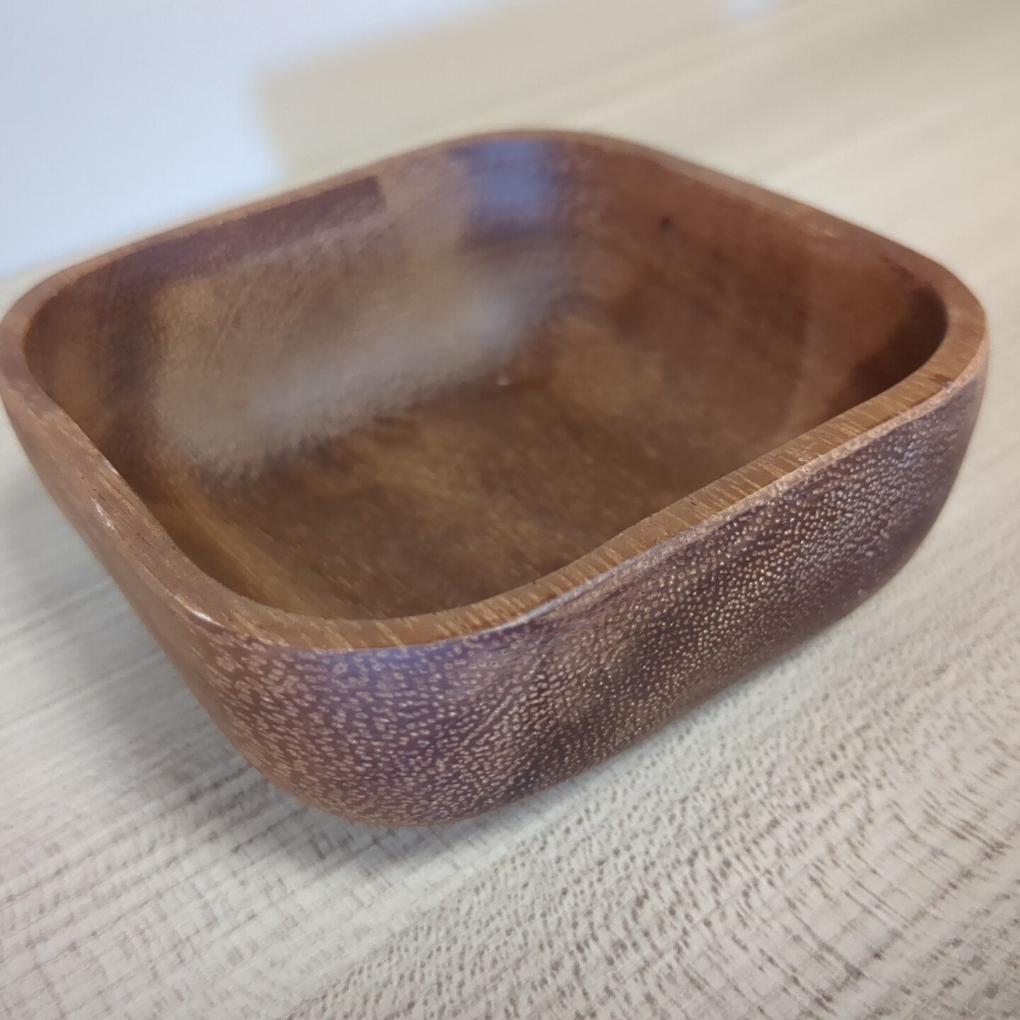 Small Wooden Square Trinket Tray Bowl