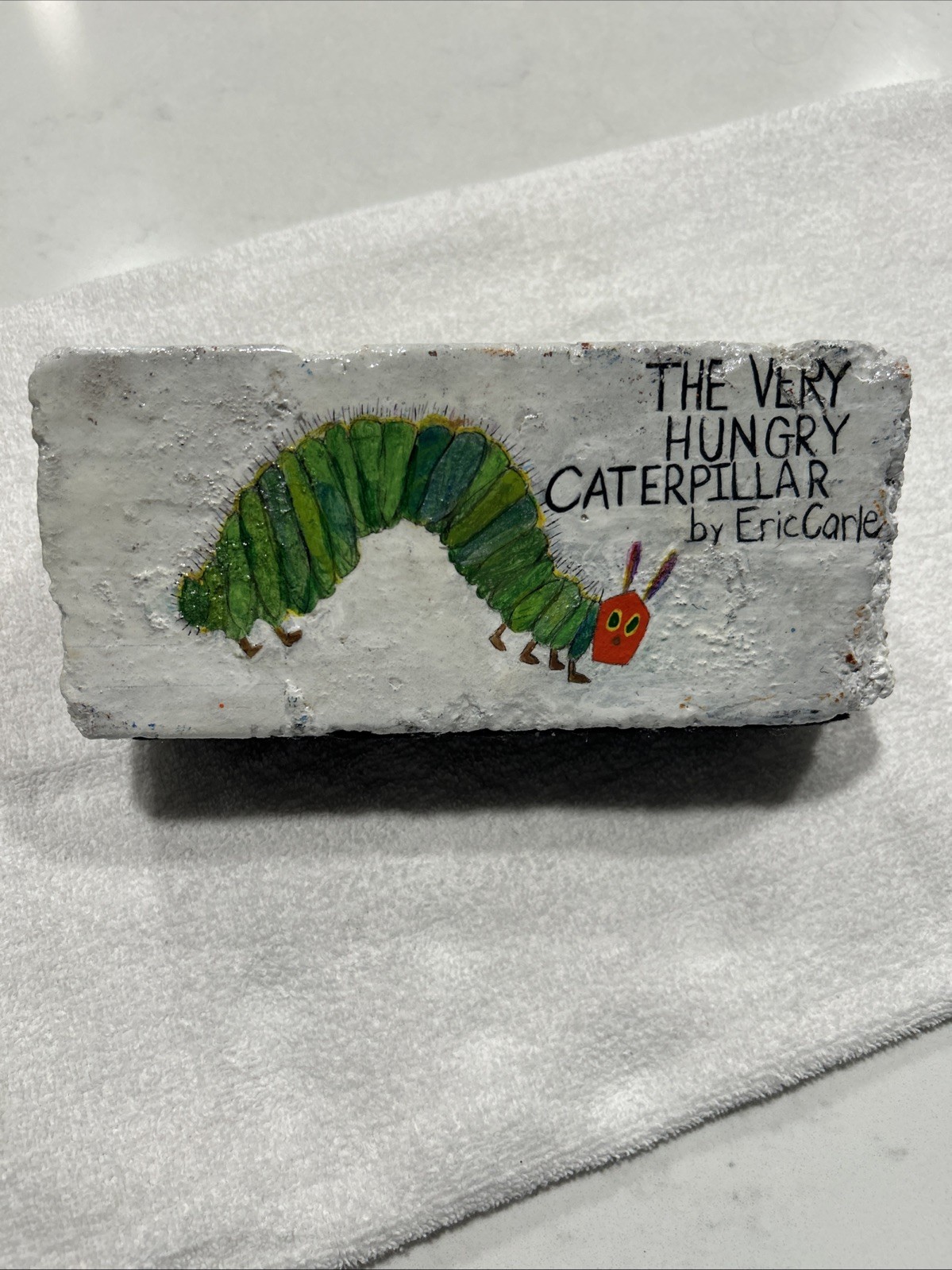 Custom, Hand-Painted, Brick Book End, Doorstop, Unique Gift Item, Home Decor ￼