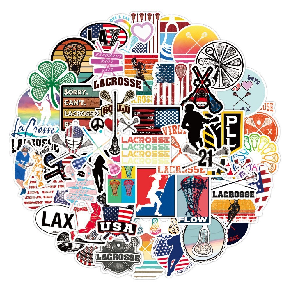 100Pcs Lacrosse Tennis Sticker for Adults Teens Girls Scrapbooking Water Bottles