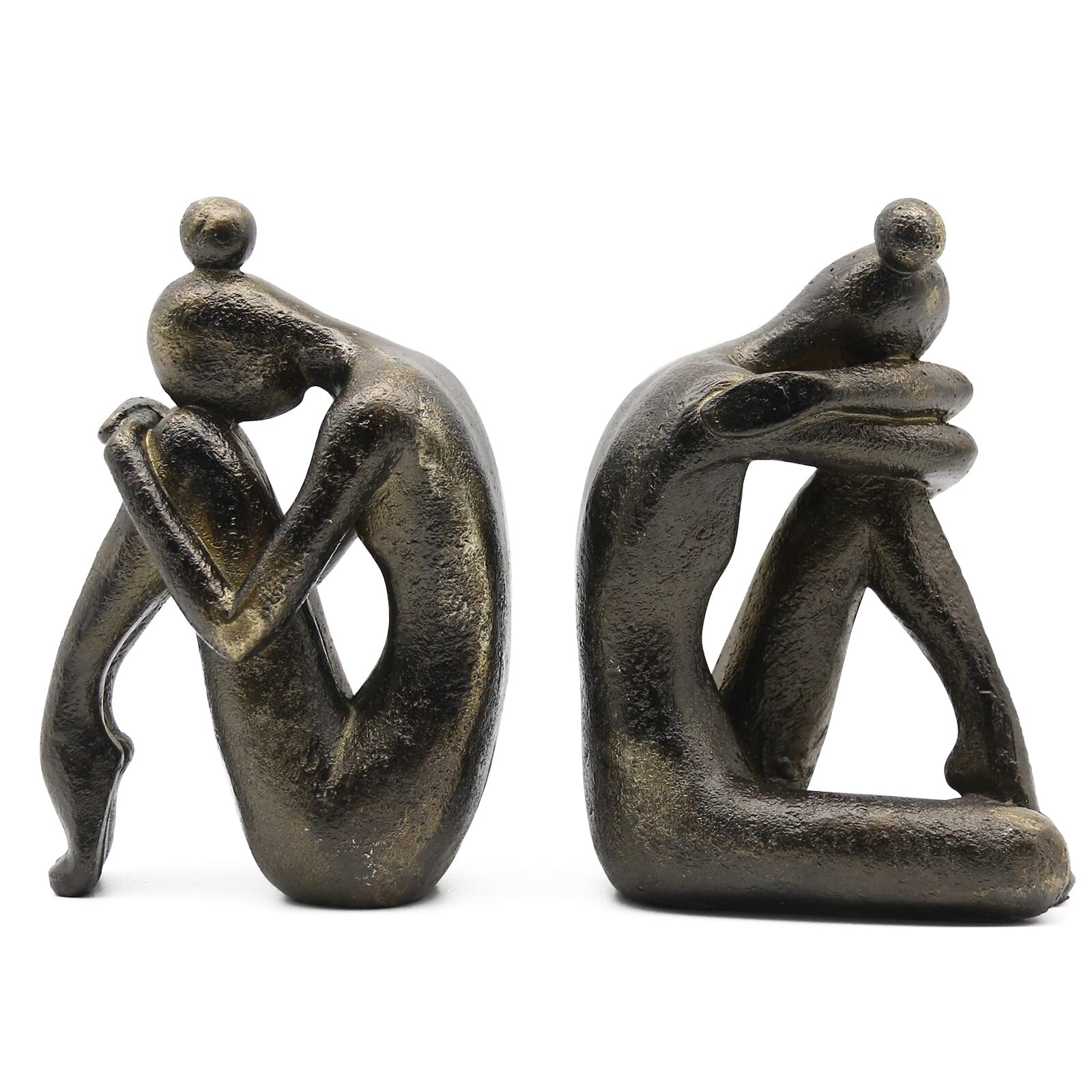Unique Decorative Girl Thinker Bookends Home Office Books Shelves Stoppers Holde
