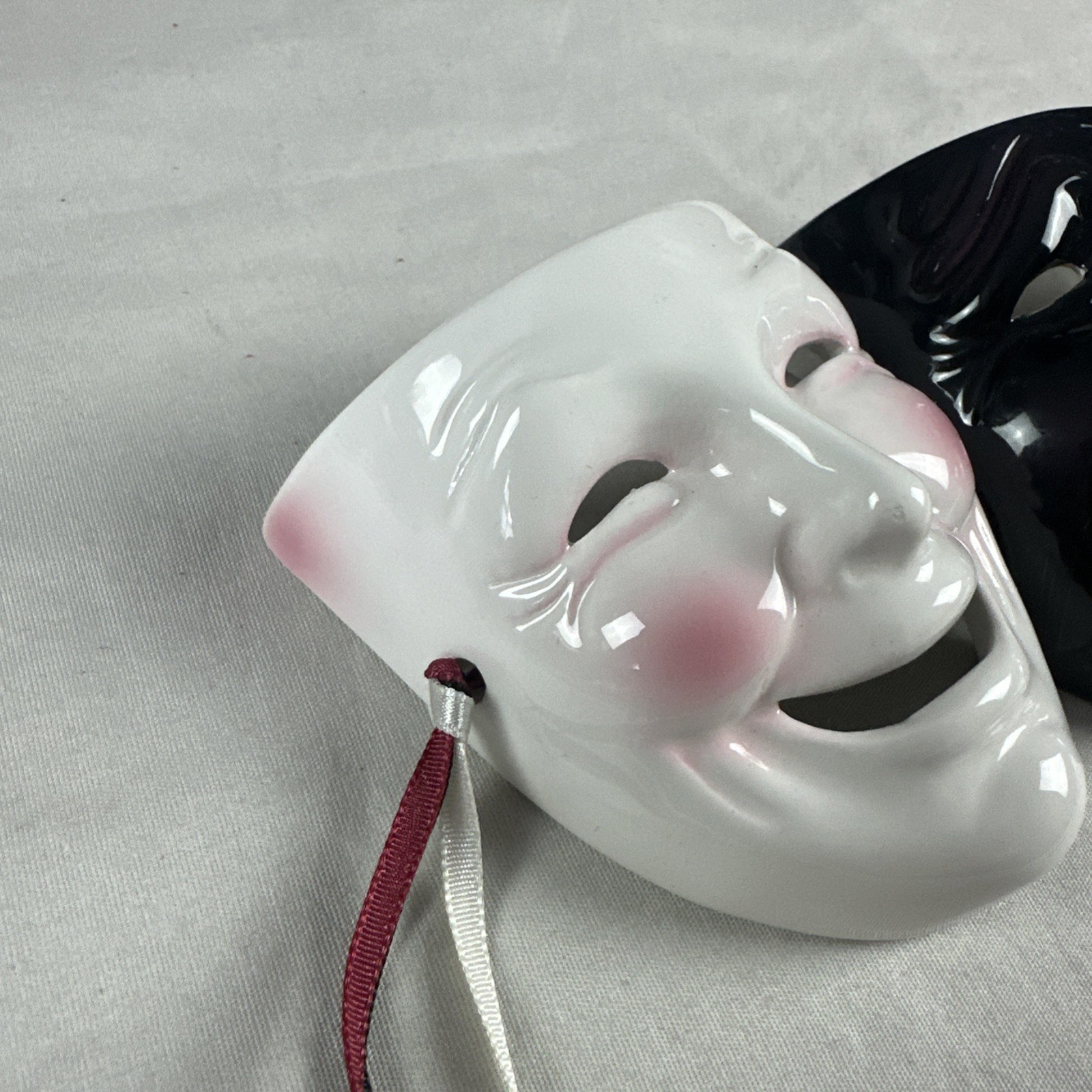 Clay Art 1992 Black and White Comedy and Tragedy Wall Art Masks Vintage