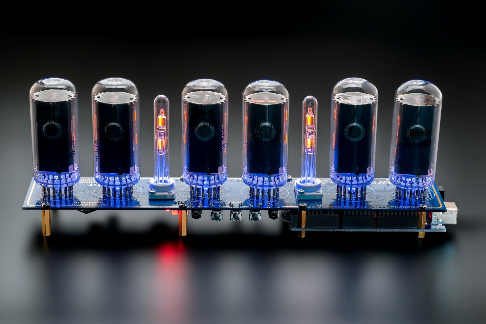 IN-18 Arduino Shield Nixie Tubes Clock with Columns 12/24H SlotMachine NO TUBES