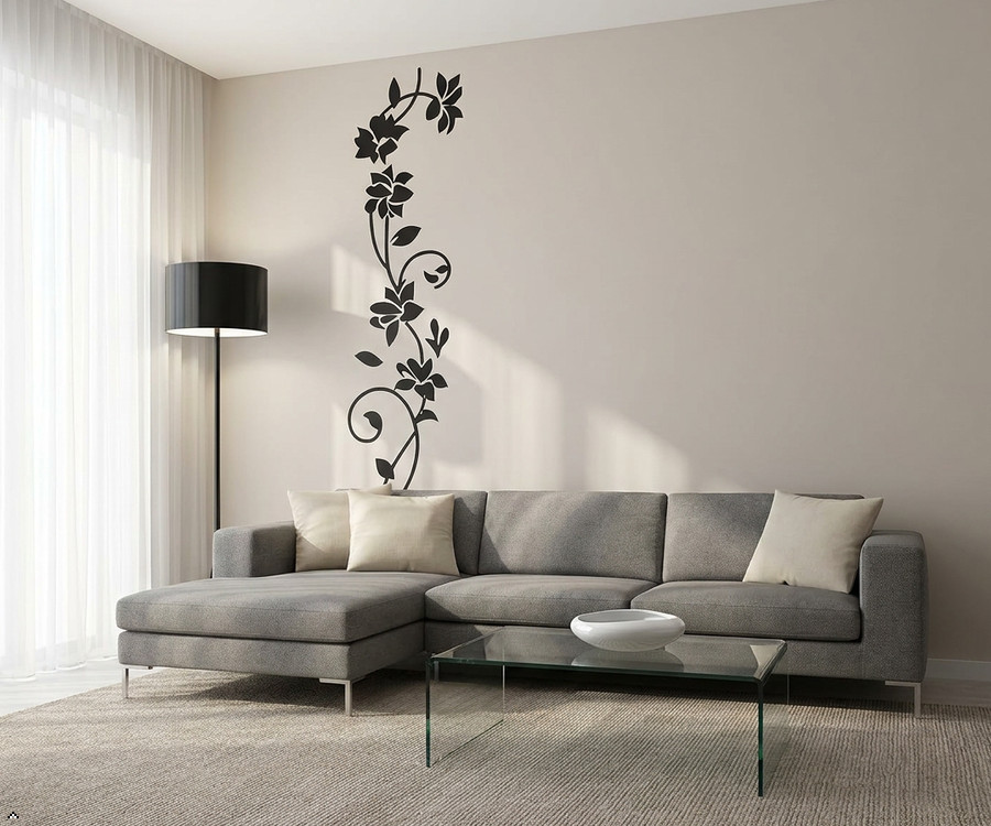 Rattan Flower Removable Wall Decal Vinyl Art Sticker Wall Decals Home Art Decor