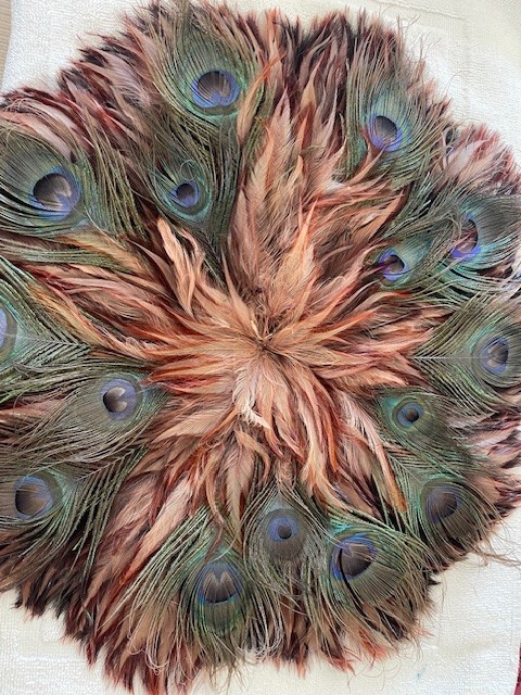 Peacock Feather Wall Art 18″ Round By CBK Unknown Age