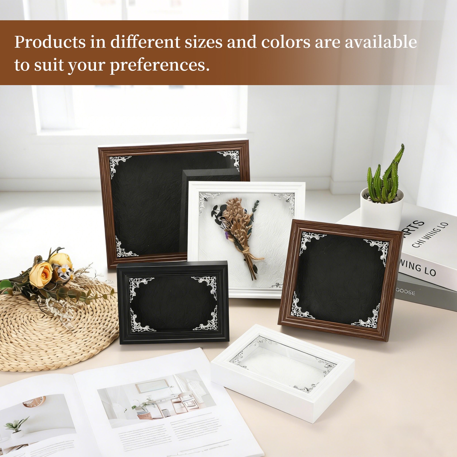 Specimens Display Frame, 7.8 x 5.9 Inch Shadow Box Mini Memory Box Frame, Black