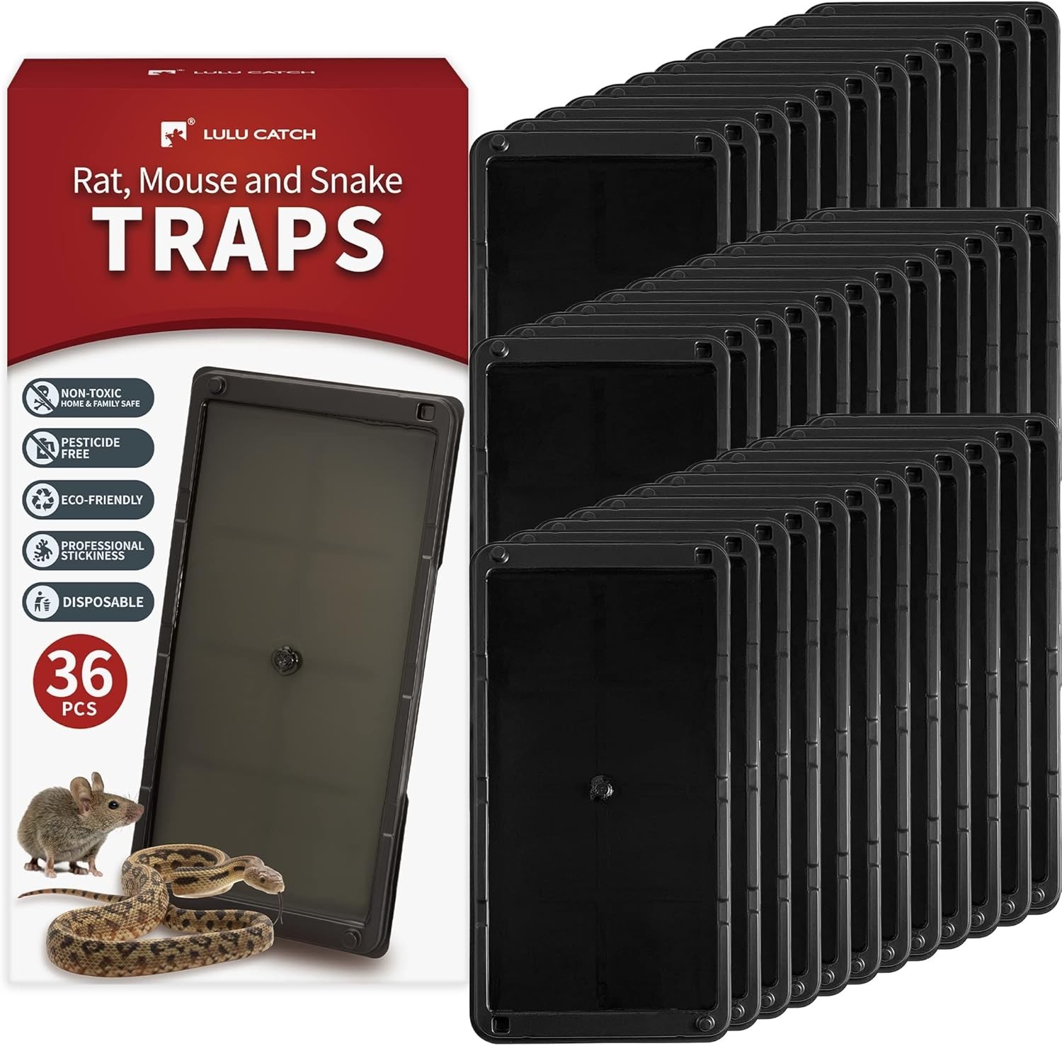 Super Glue Traps 36 Pack for Mice Snakes, Indoor Heavier Sticky Traps Non-Toxic