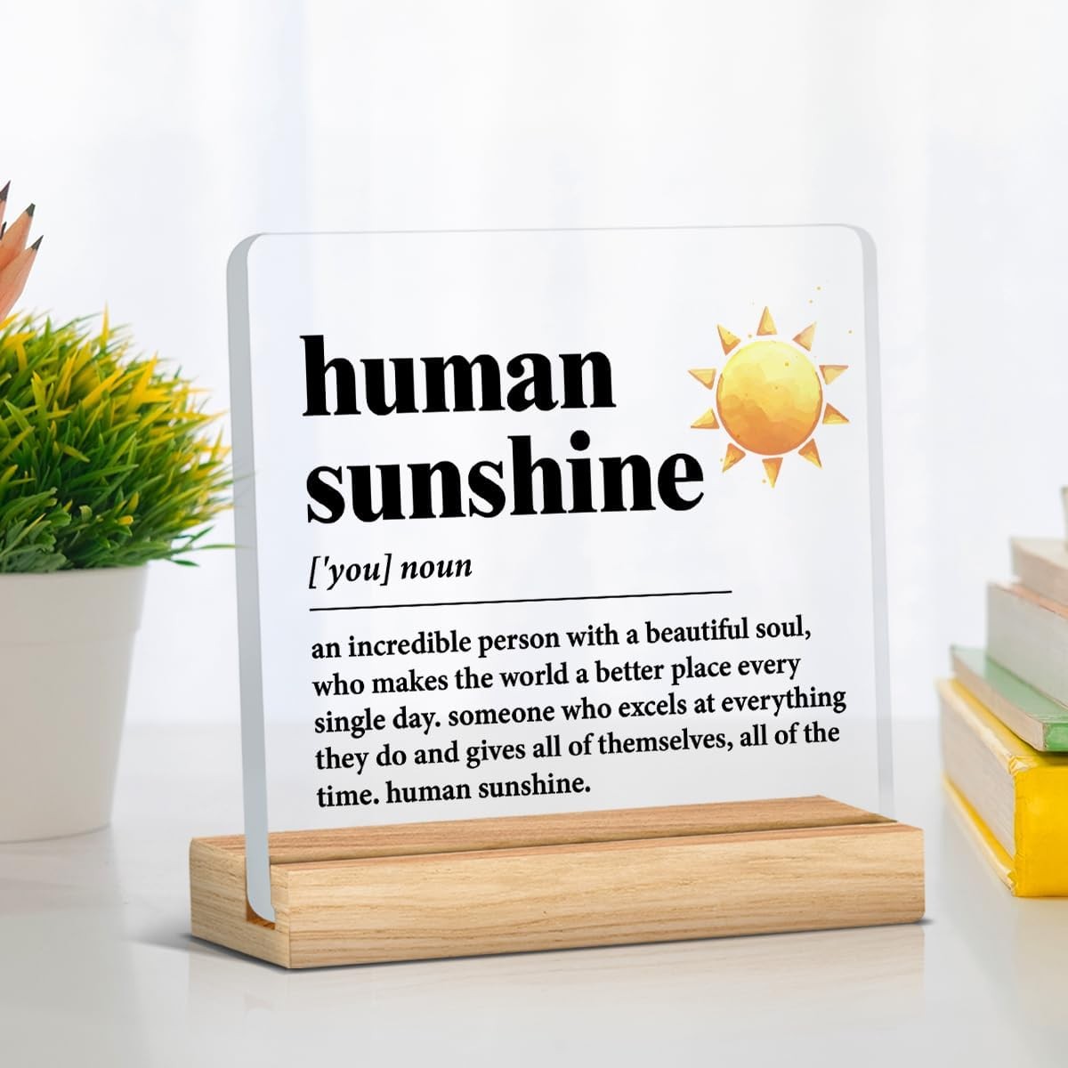 Human Sunshine Motivational Gift for Women Men, Employee Appreciation, Coworker