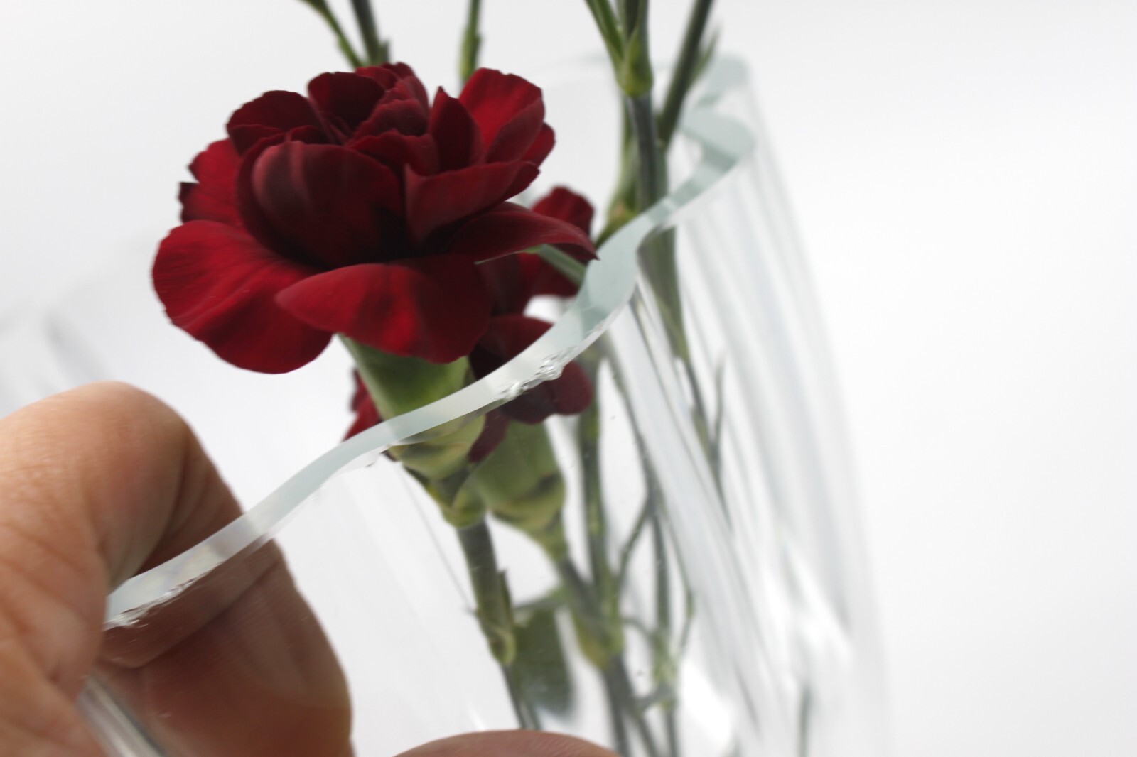 Vintage 11″ Clear Ribbed Crystal Glass Trumpet Vase Fluted Heavy Flower Vase