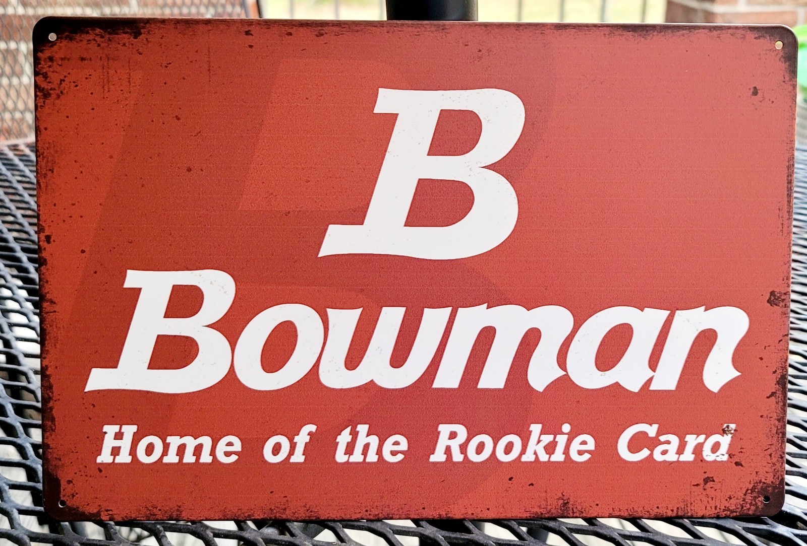 Topps Bowman Baseball Card Metal Sign 8×12 Inches In Size New