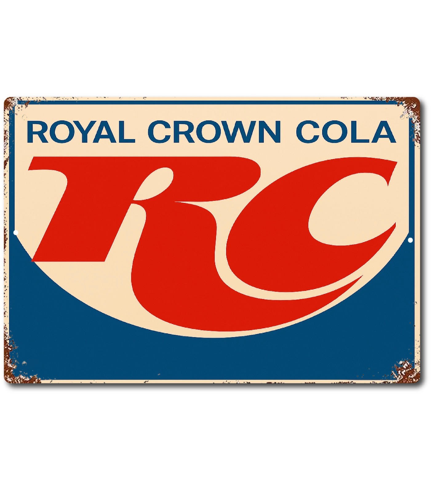 Crown Cola Sign Aluminum Retro 8×12 Inch Rustic Indoor Door Mounted