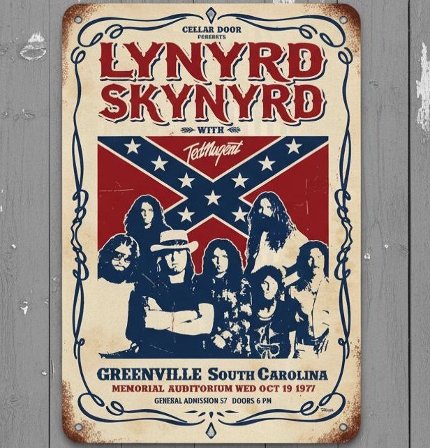 Lynyrd Skynyrd 8 x 12 Vintage Novelty Metal Sign Made In USA New!
