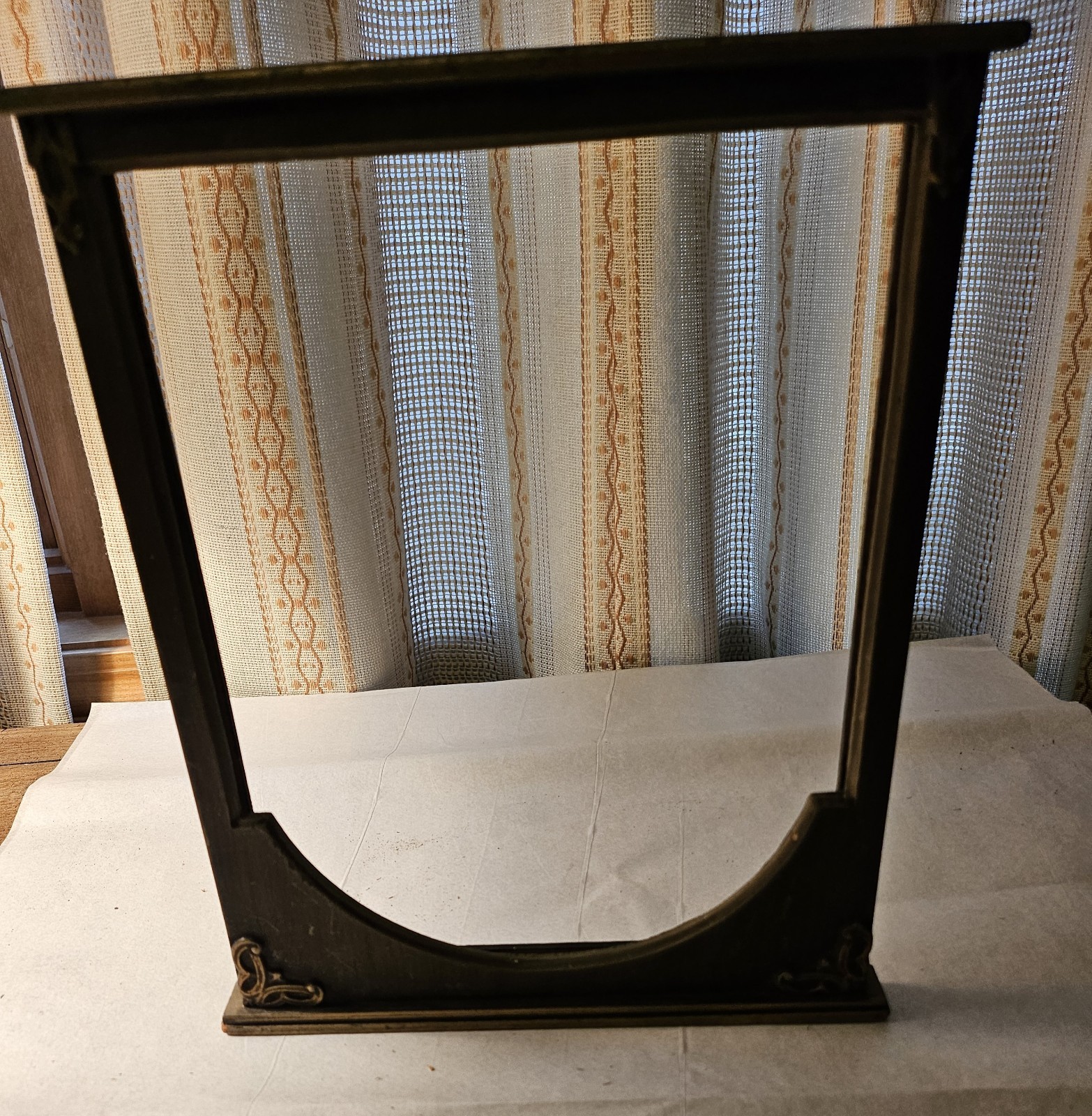 Art Nouveau Dark Gray & Gold Accents Tabletop Frame, 7.5″ w x9,5h, No Glass