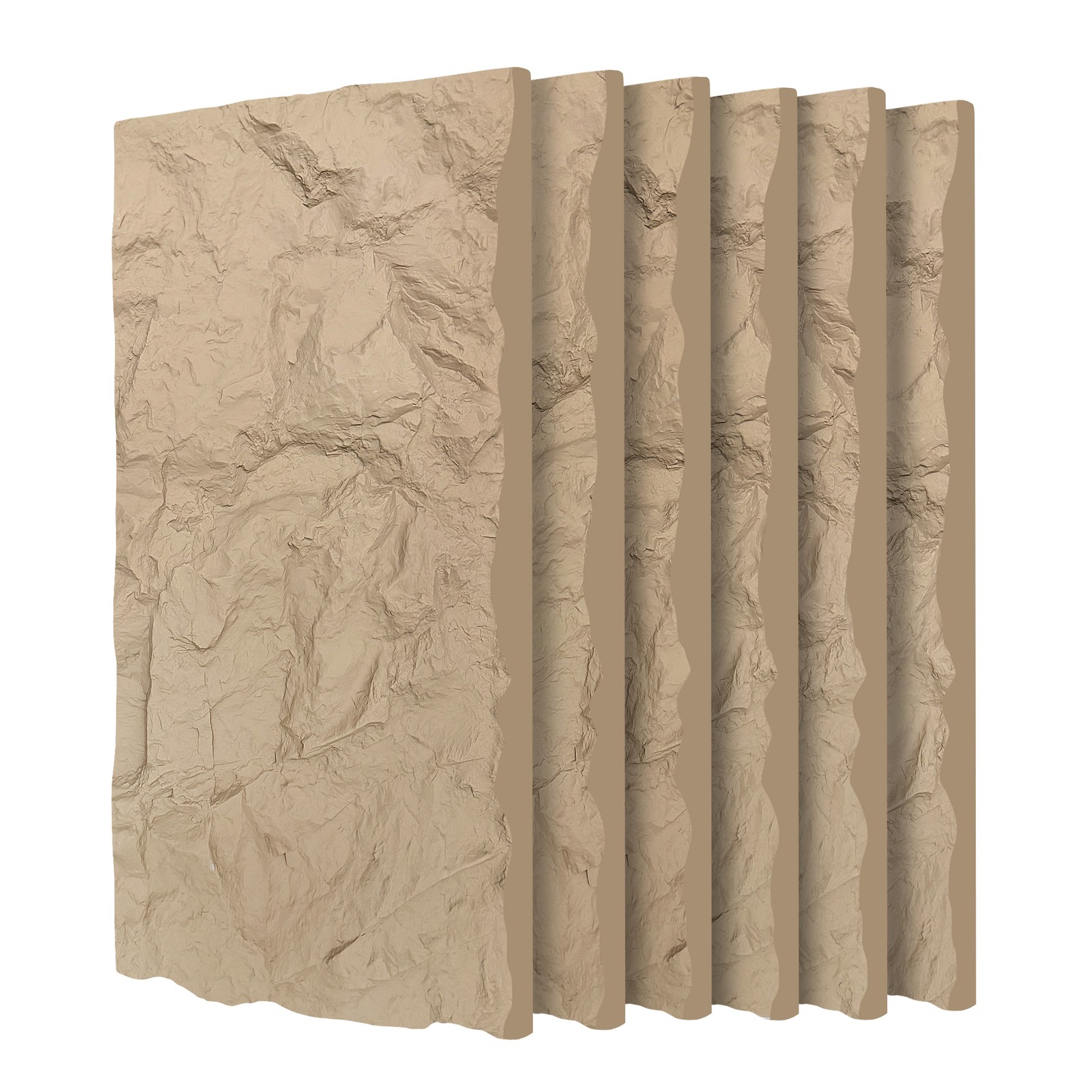 Waterproof Faux Stone Wall Panels – 6 Pack Fireproof PU Wainscoting