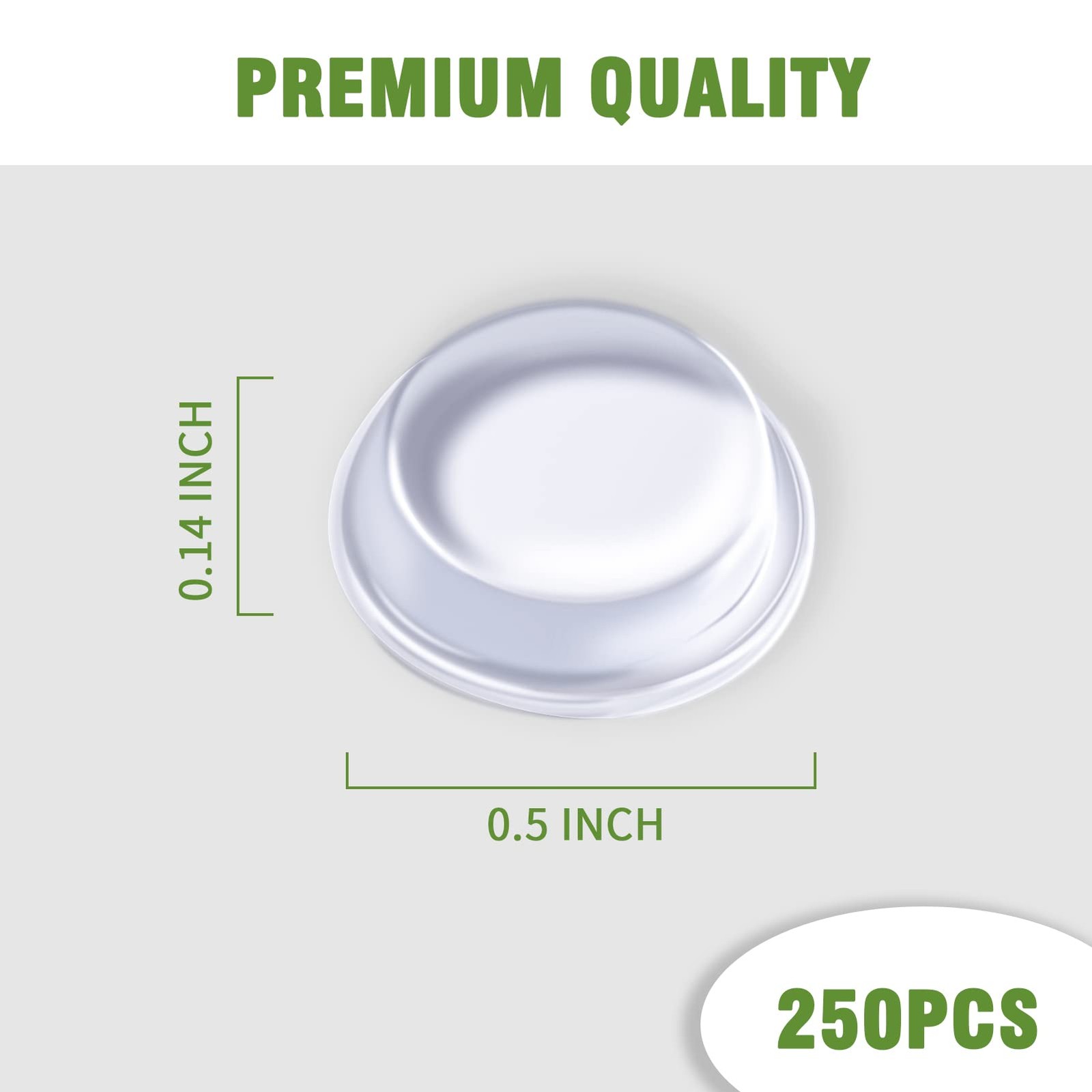 Clear Furniture Bumpers, 250pcs Adhesive Pads, PU Cabinet Door Stoppers, Drawers