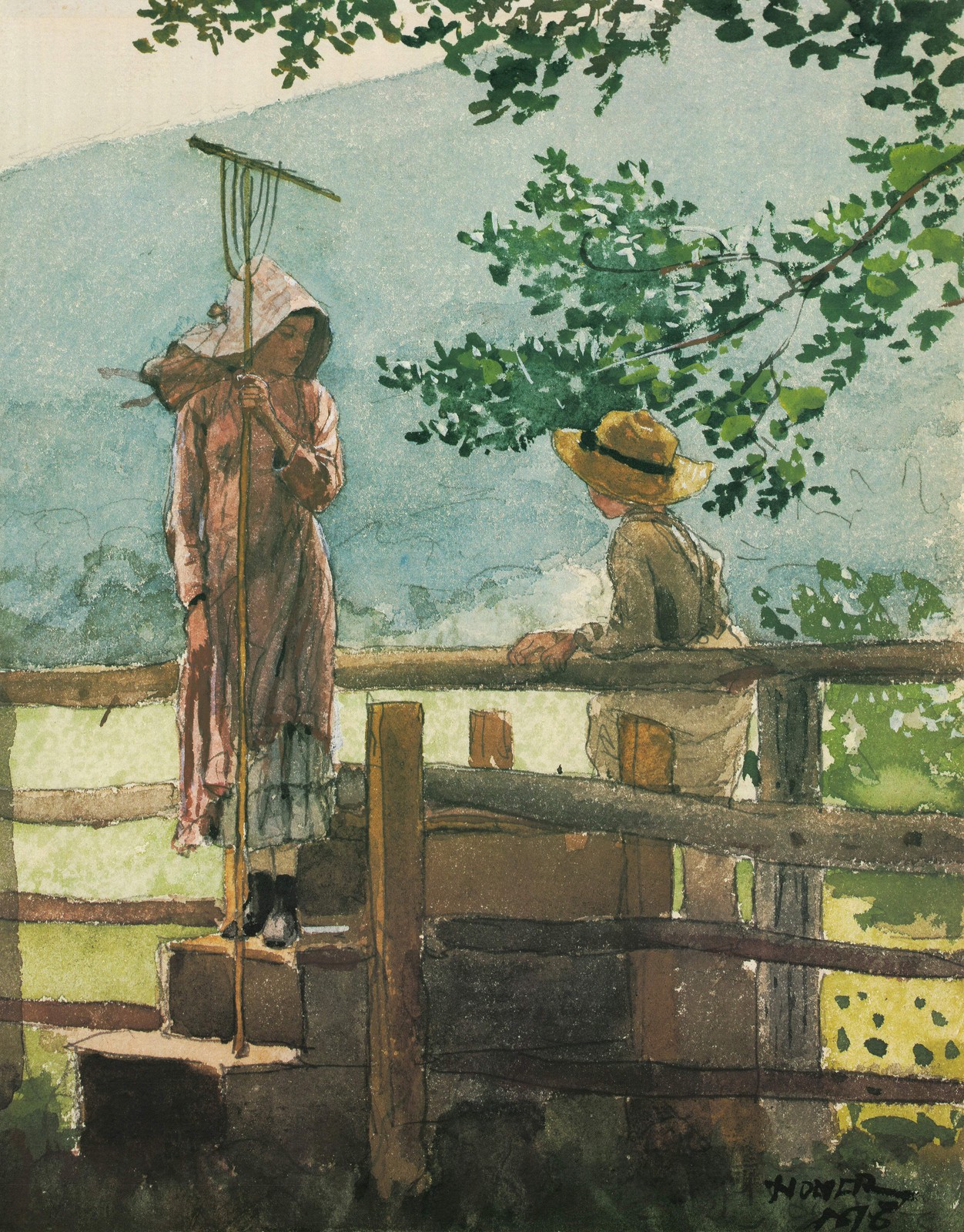 WINSLOW HOMER Spring 34″ x 24″ Offset Lithograph 1985 Modernism