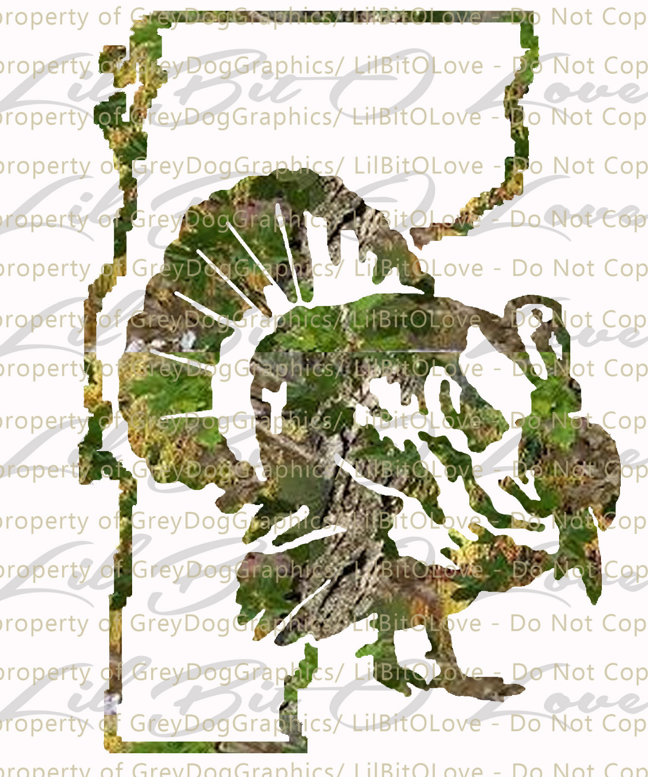 Camouflage Camo Vermont Turkey Hunter Hunting Vinyl Decal Sticker Gobbler Jake
