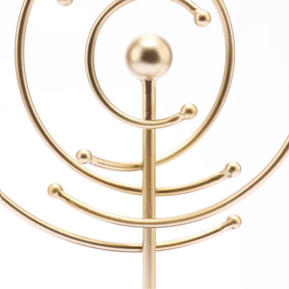 Abstract Celestial Orbit Gold Metal and Black Base Tabletop Decor