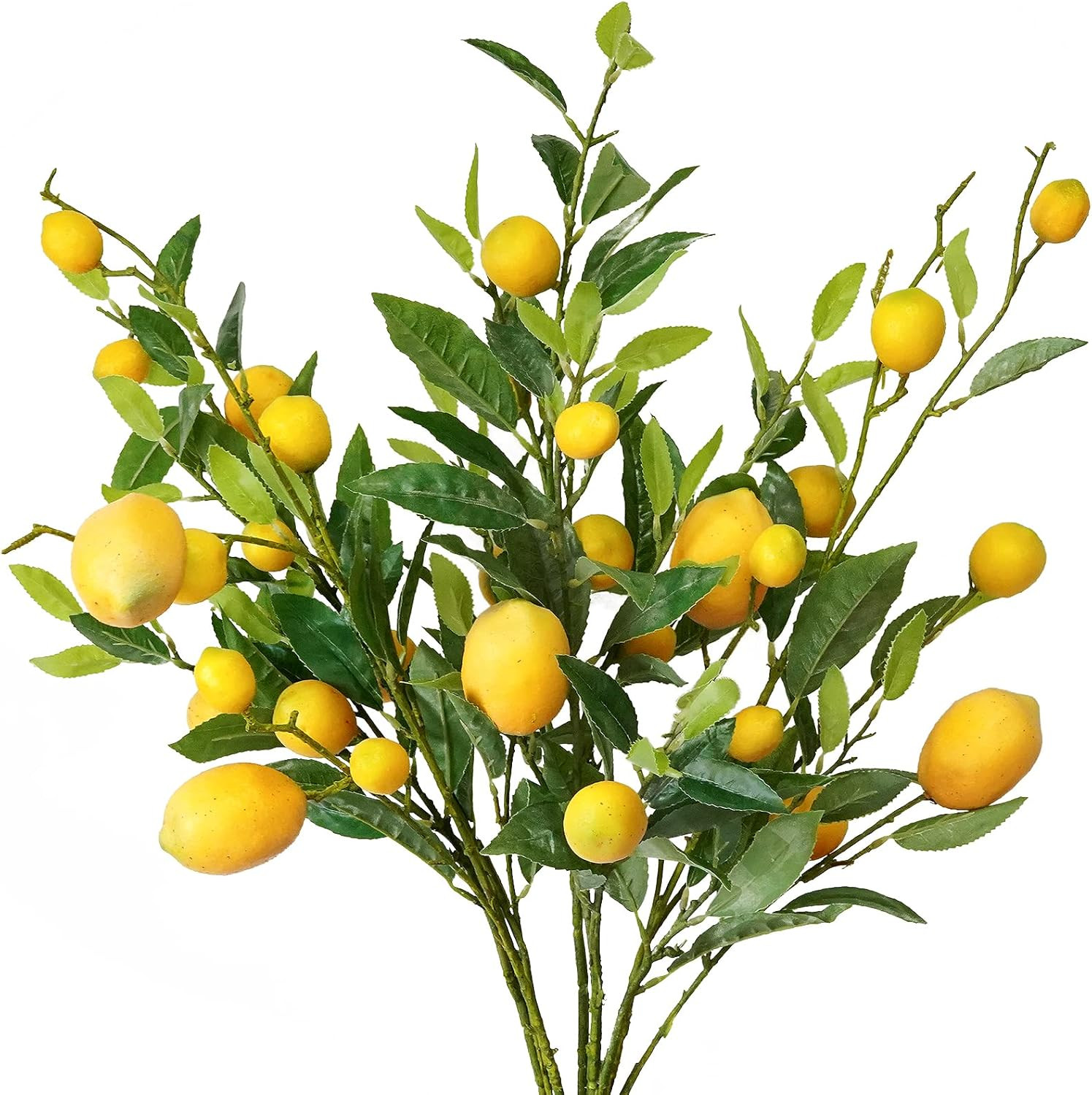 5Pcs Artificial Lemon Branch Pick Vivid Yellow Fake Lemon Decor for Kitchen Part