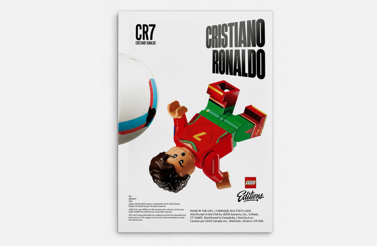Lego Cristiano RONALDO Poster – FIFA World Cup 2026 – Portugal – 12″ X 9″ – CR7