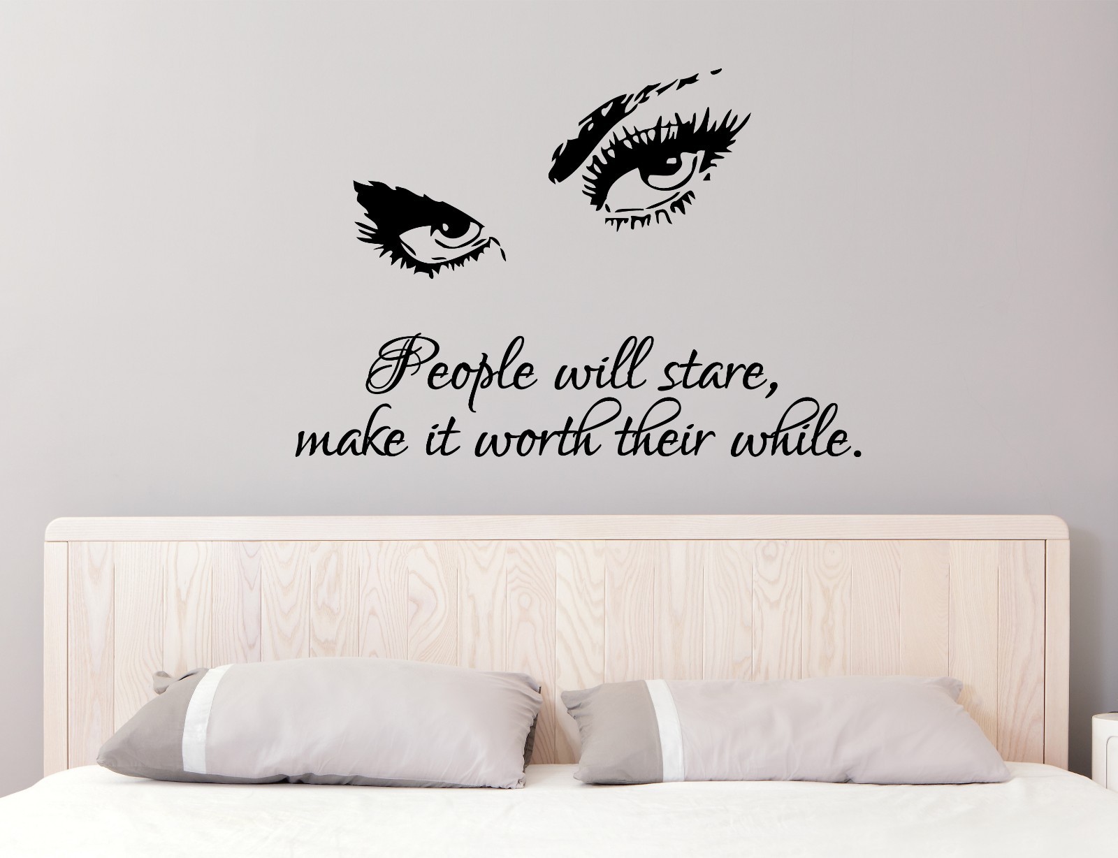 Eyes Wall Decals Quote Girl Room Vinyl Sticker Beauty Salon Decor MS305