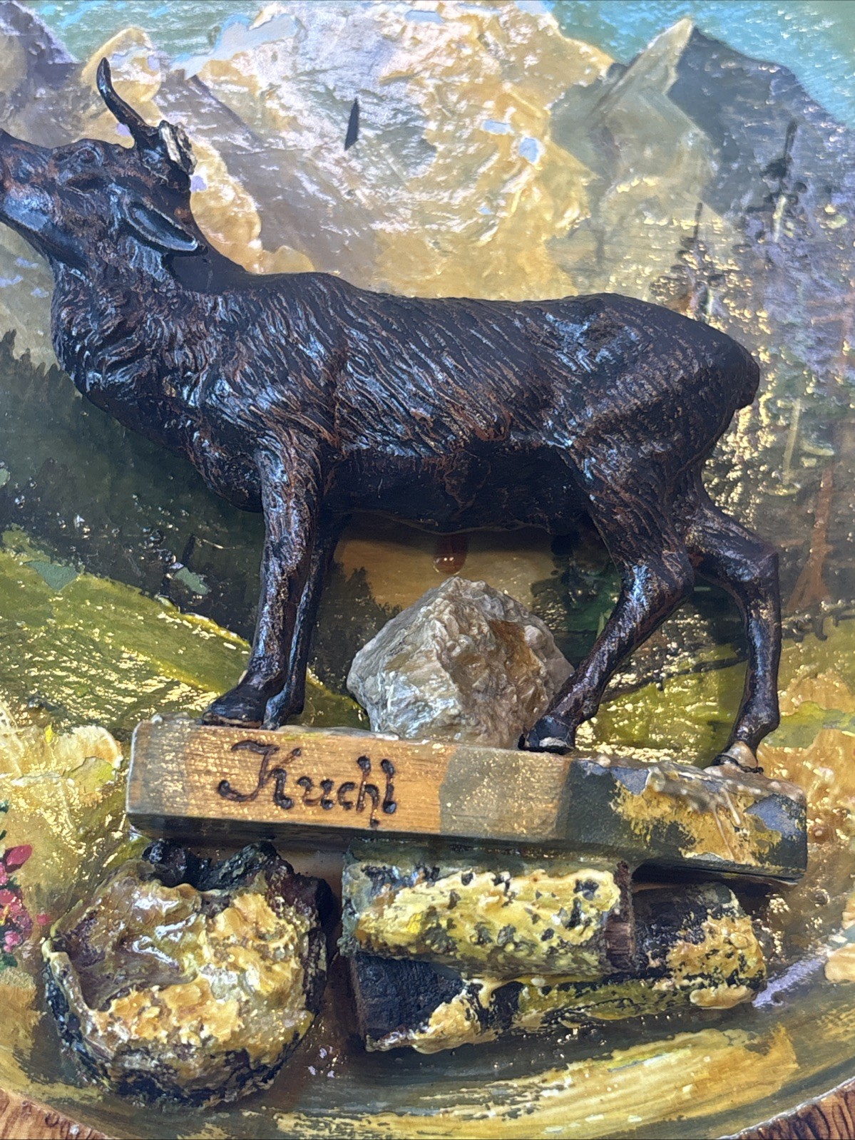 Vintage 3D Moose Wildlife Wall Plaque Hand Painted Wood Resin Cabin Lodge Decor