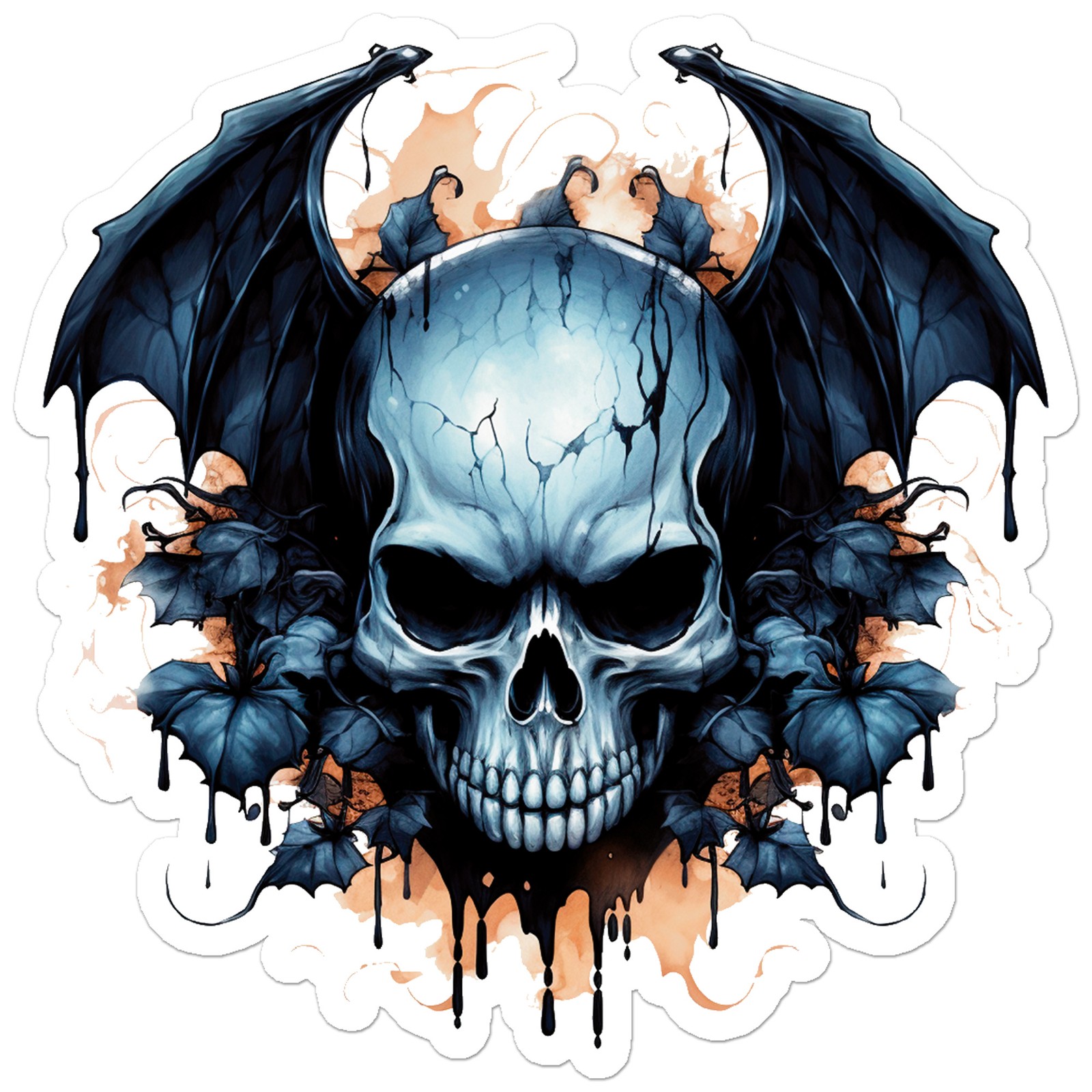Skull Bat Wings – Vinyl Decal Sticker – Car Window Laptop – ebn11137