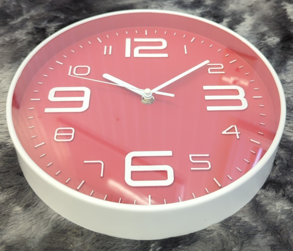 10 In 3D Number Modern Wall Clock SILENT Non-Ticking Home Decor Arabic Numerals