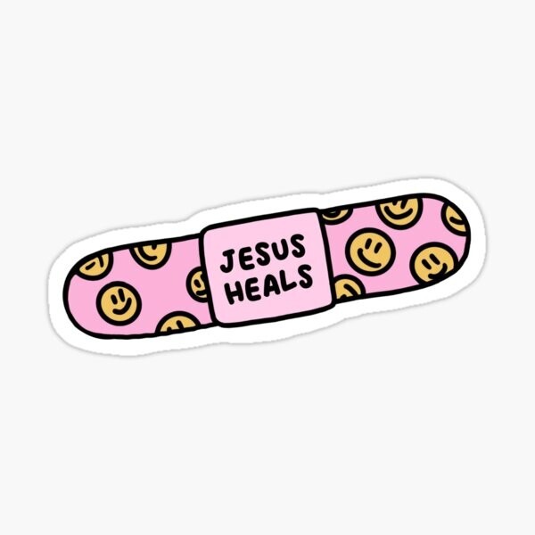 jesus heals Band-Aid Die Cut Sticker – Jesus Christ Christian Religious God