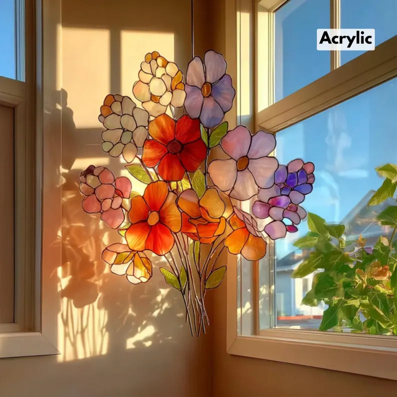 Wildflower Suncatcher Acrylic Window Decor Gift