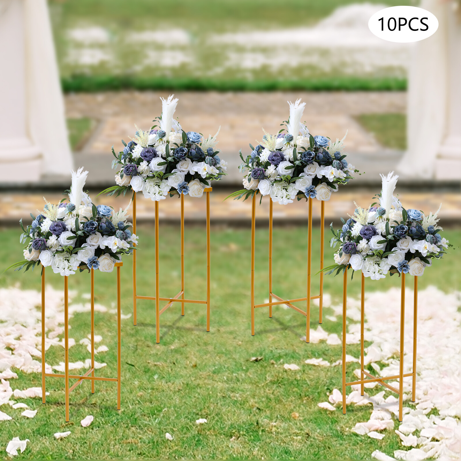 Wedding Flower Stand Metal Rack Holder Gold Centerpieces Party Background Decor
