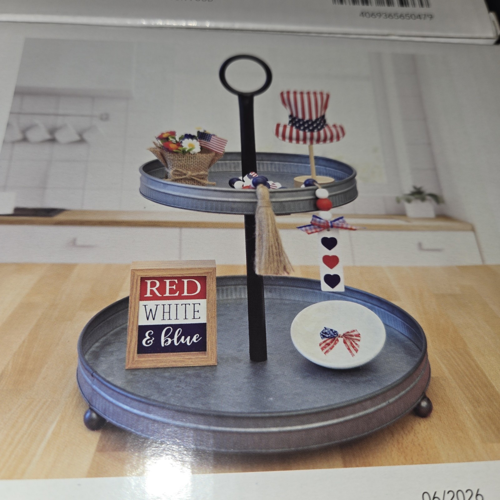 THREE SETS Kirkton House Americana 4th of July Tray Objects Tier Tray Aldi Props
