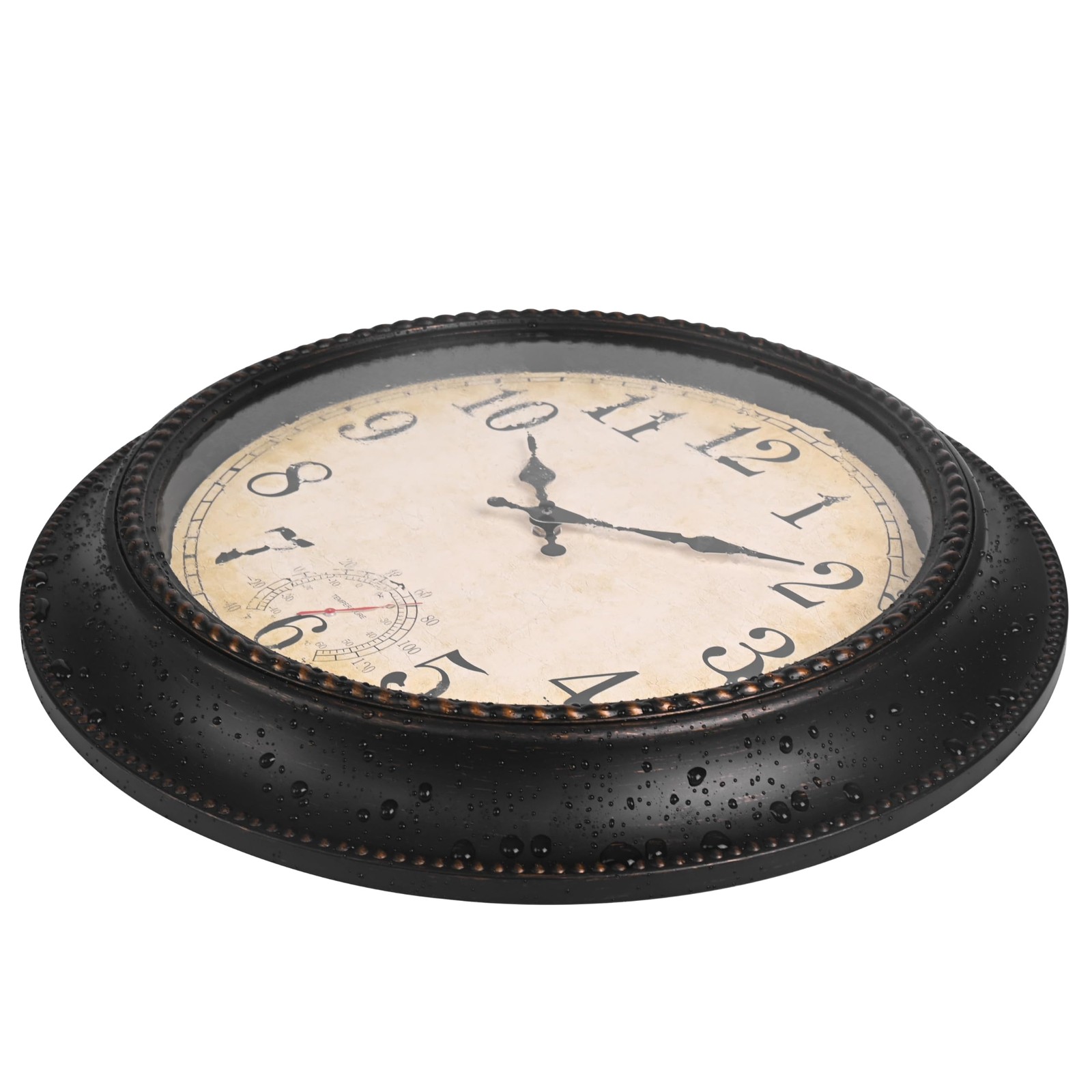 Outdoor Clock 18 Inch Large Wall Clocks with Thermometer for Living Room Pati