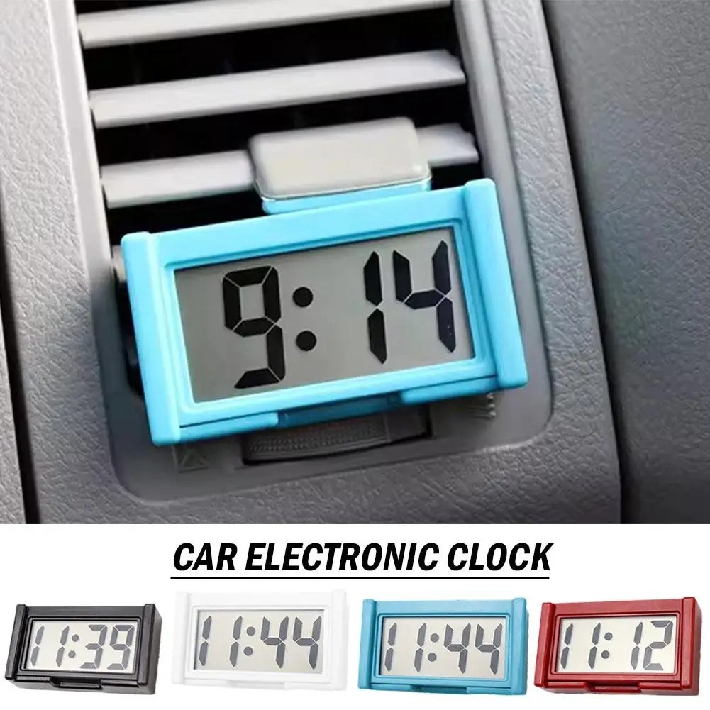 Mini Digital Clock Large Screen Car Dashboard Electronic Clock Self-adhesive Min