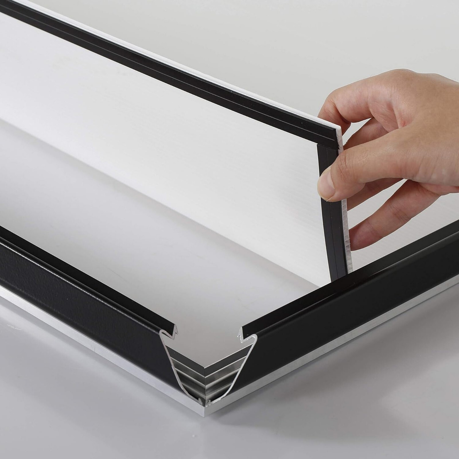 Portable Snap Poster Frame 1.25″ Aluminum Front Loading Wall Mount 36×48 Black