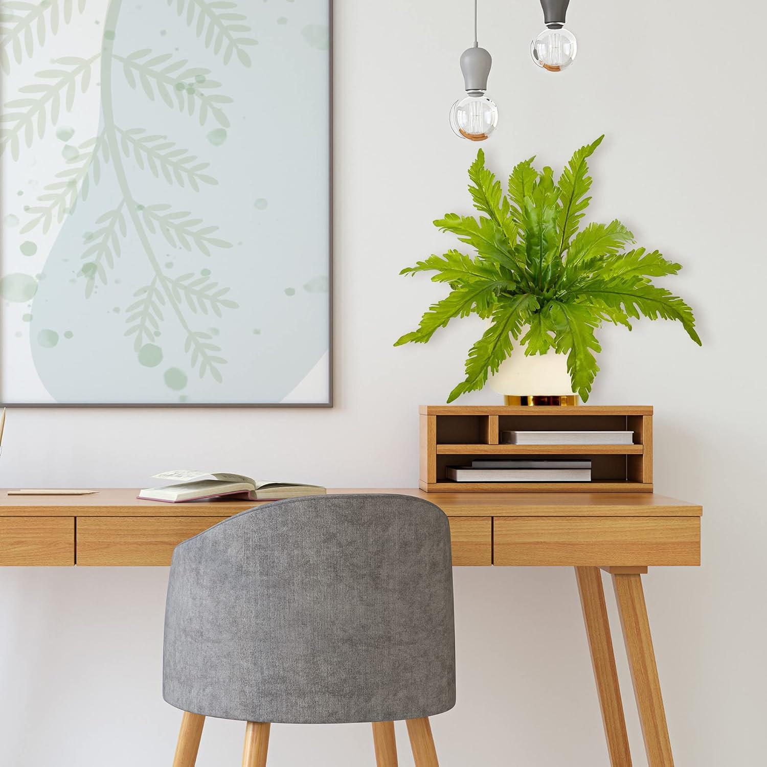 Set of 6 14-Inch Fern Artificial Plants for Home Decor