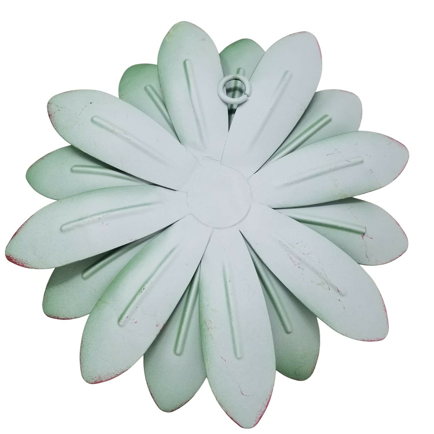 Green Succulent Metal Wall Hanging Decor 7.5 inch Desert Flower 2 Pack