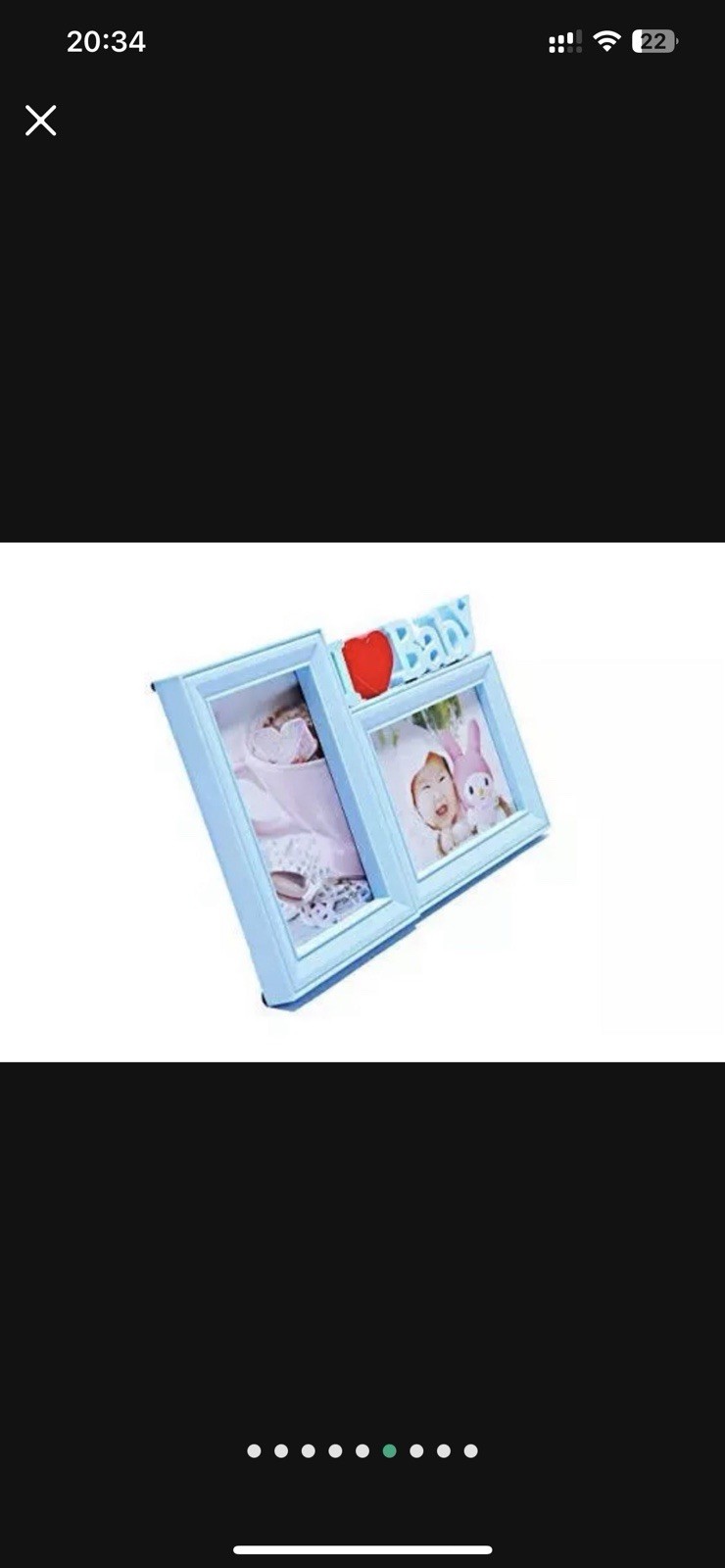 Premium Plastic Double 4×6 Photo Frame,”I Love Baby” fit Two 4×6 in Size Photos