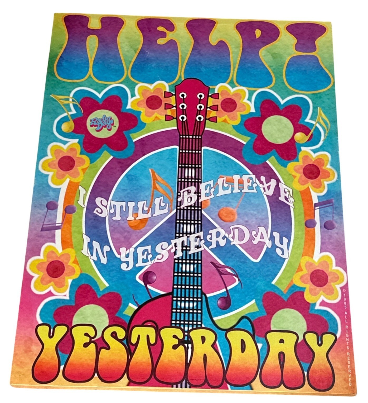 VINTAGE 1985 Radio Days Brand Canvas Wall Print Decor 23”W x 30”H