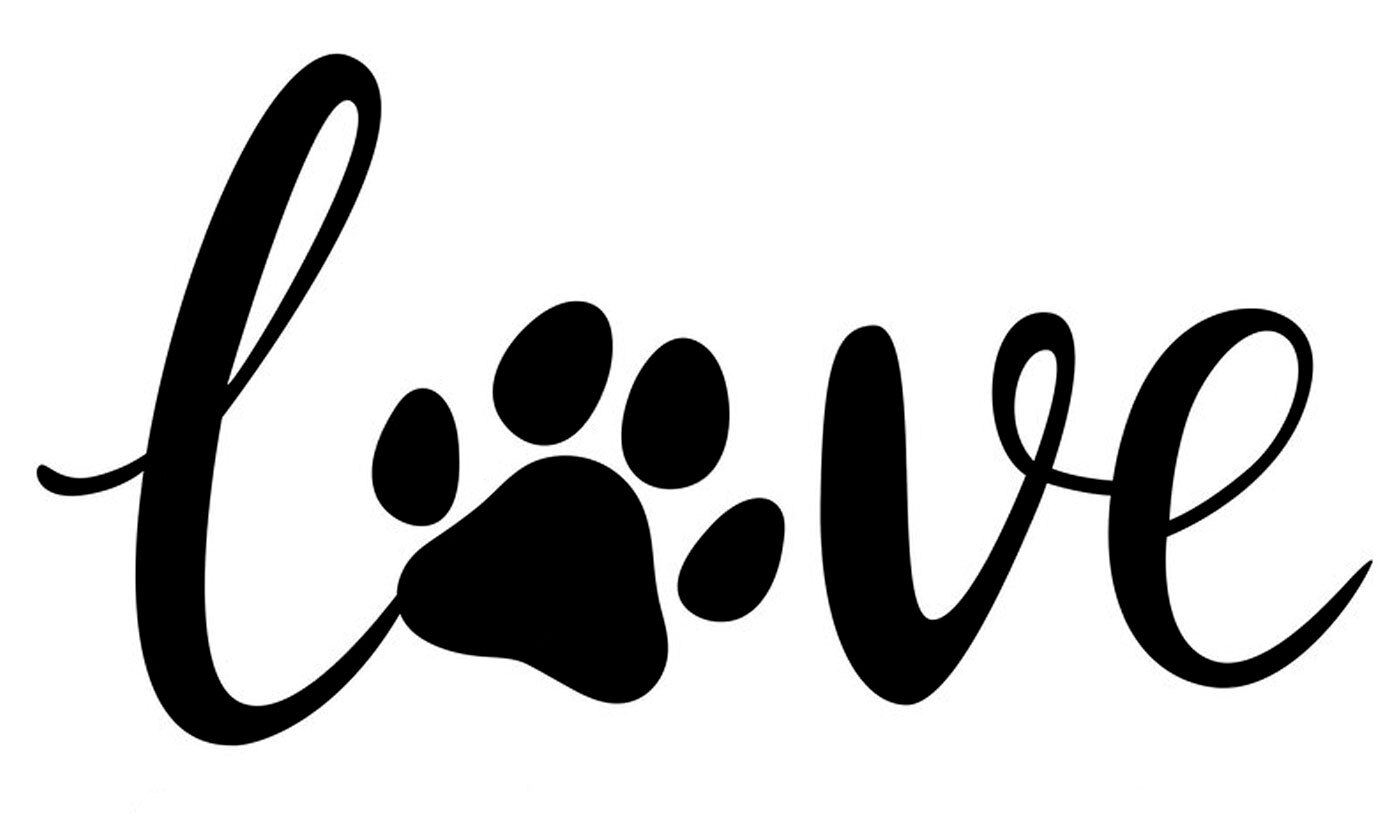 Love Paw Print Graphic Vinyl Decal Car Window Tumbler Laptop Tablet Notebook
