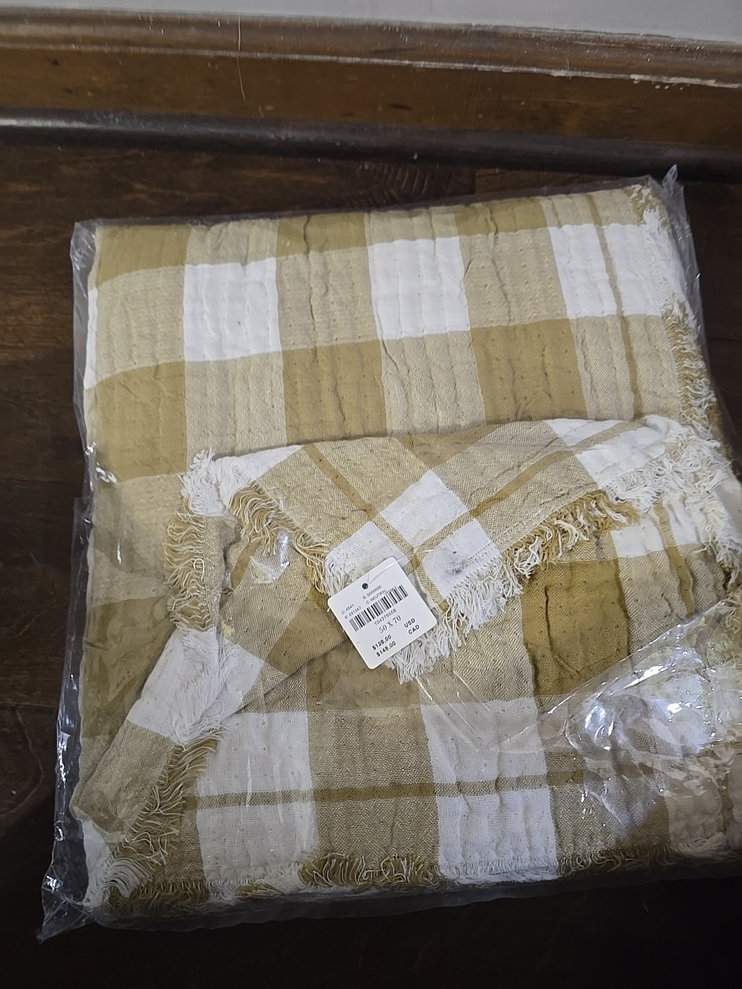 Anthropologie Ana Cotton Gauze Woven Throw Blanket 50×70 Cozy Neutral Boho NEW