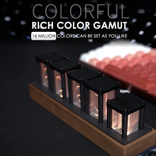 NIXIE TUBE CLOCKWOOD RGB DIGITAL CLOCKRETEO MODERN DESKTOP CLOCKDIY PSEUDO GLOW