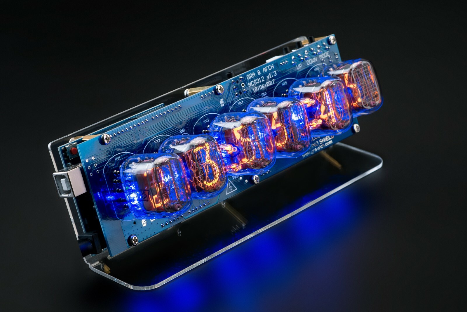DIY KIT Nixie Tubes Clock IN-12 Arduino Shield NCS312 [WITH OPTIONS] 12/24H GPS