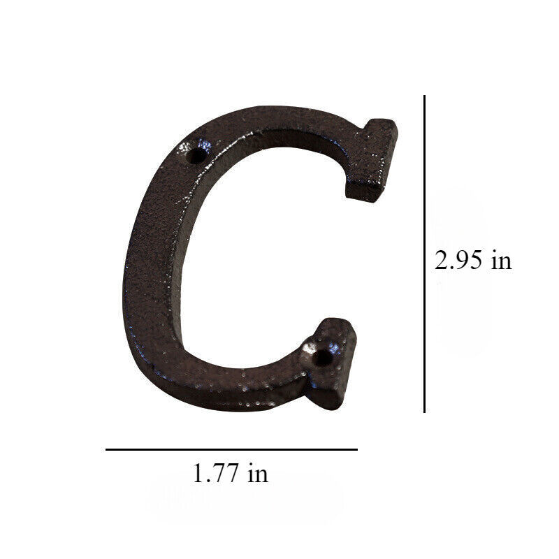 Cast Wrought Iron Black Antique House Door Alphabet Letters and Numbers HOT!