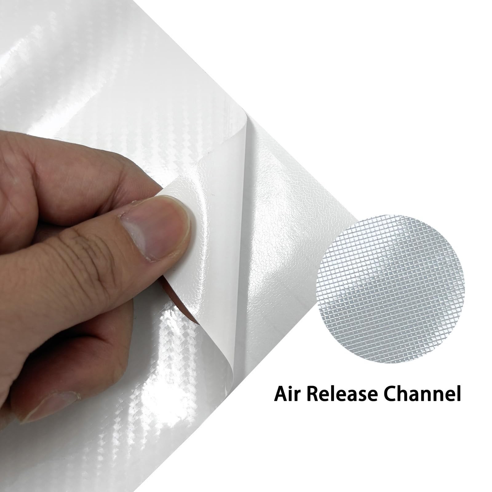White Carbon Fiber Vinyl Wrap for Cars, 6D High Gloss Car Wrap Vinyl Roll wit…