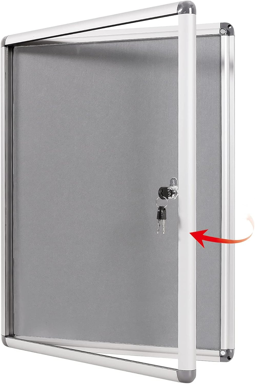 SWANCROWN Fabric Bulletin Board Enclosed Wall-Mounted Display Case for Office Cl