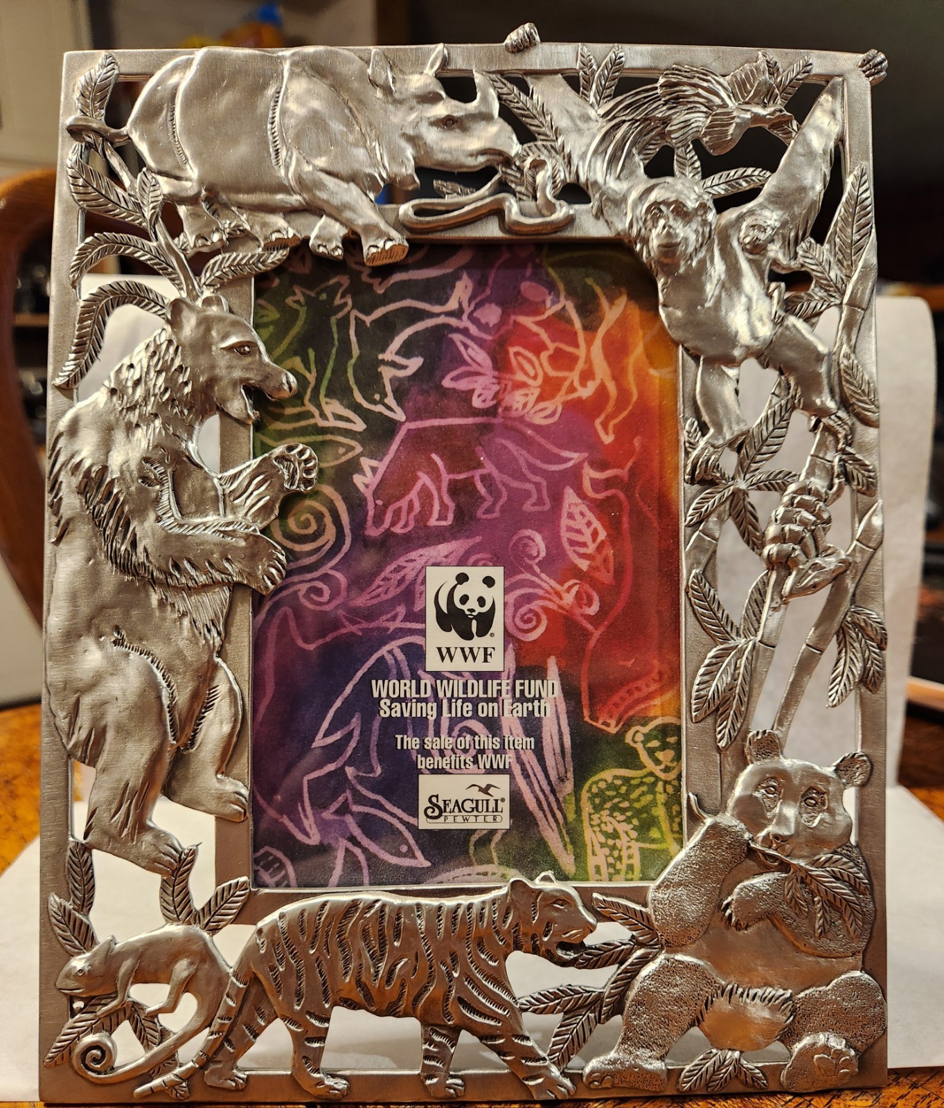 SEAGULL Fine Pewter Safari Photo Frame Wildlife Animal Canada 7″ X 9 ” New
